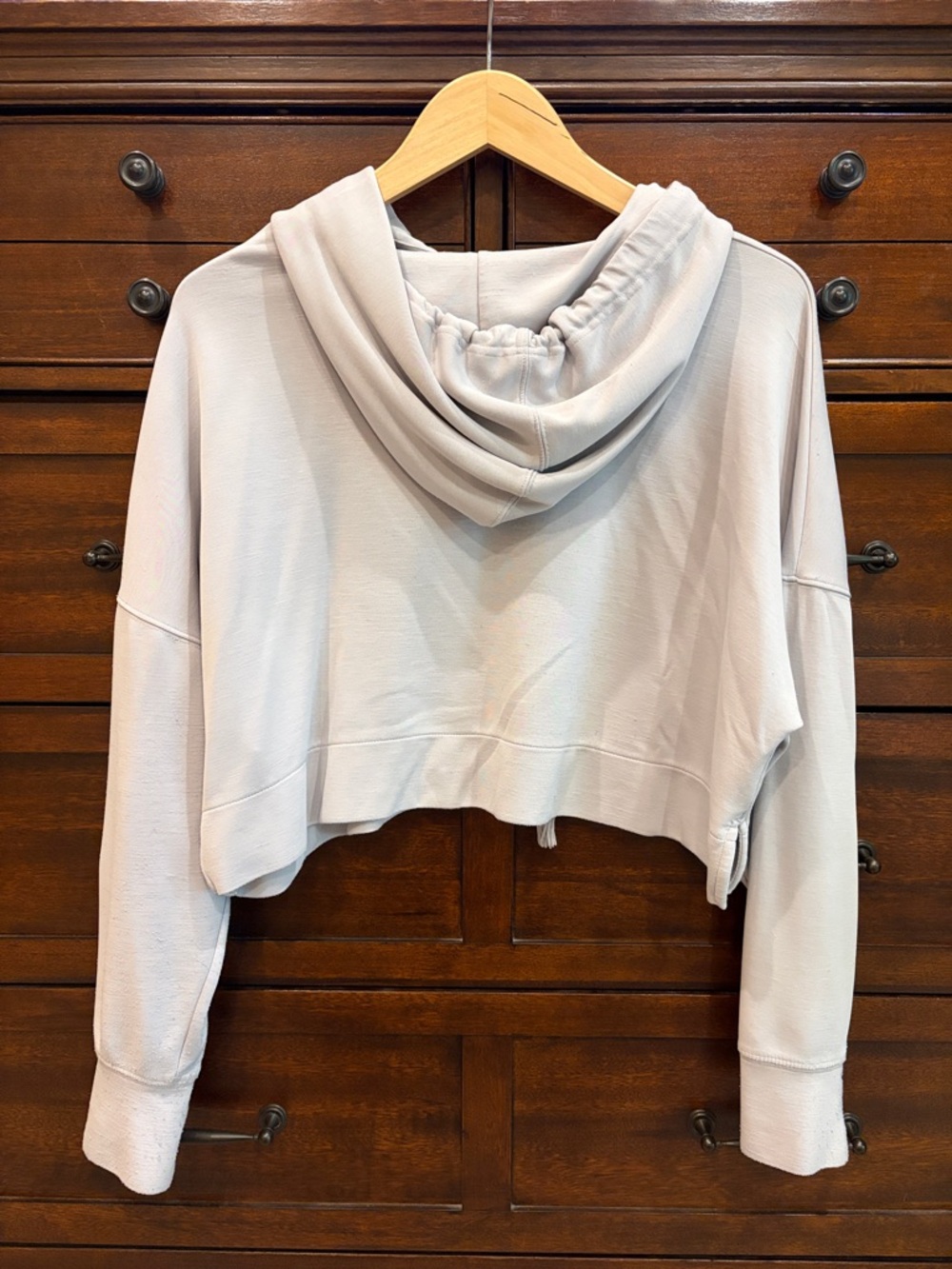 AS Revival Altar'd State Dreamluxe Cropped Hoodie Light Gray Modal Soft M - Picture 10 of 13